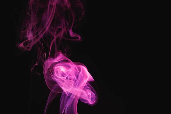 Purple Smoke Black Background Colored Smoke Incense Stick Smoke Illuminated — Stock Photo, Image