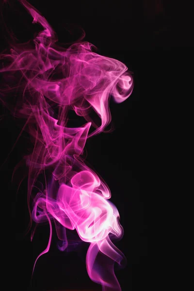 Purple Smoke Black Background Colored Smoke Incense Stick Smoke Illuminated — Stock Photo, Image