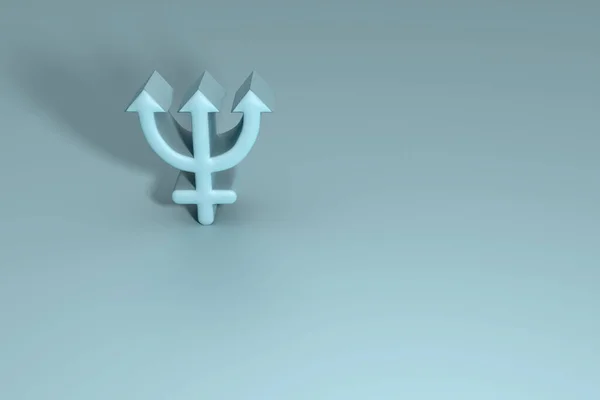 Тло Композицій Астрологічні Теми Астрологічний Символ Планети Нептун Тризуб Сині — стокове фото