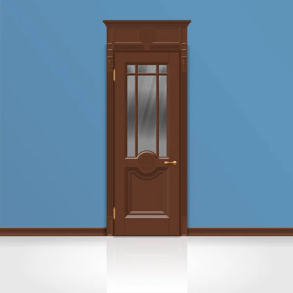 Wooden entrance door vector — Stock Vector