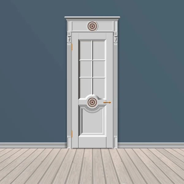 Білий вхідних дверей — стоковий вектор