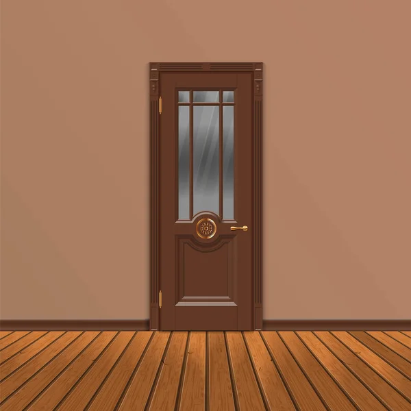 Wooden entrance door vector — Stock Vector