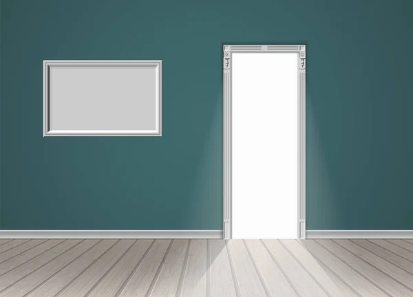 Empty room through the open door — Stock Vector