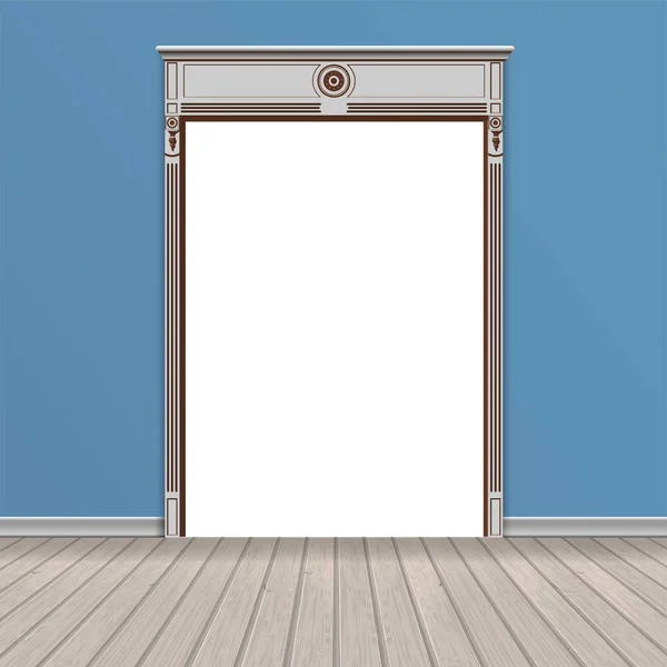 Empty room through the open door — Stock Vector