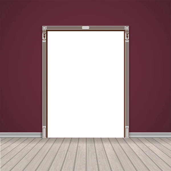 Empty room through the open door — Stock Vector