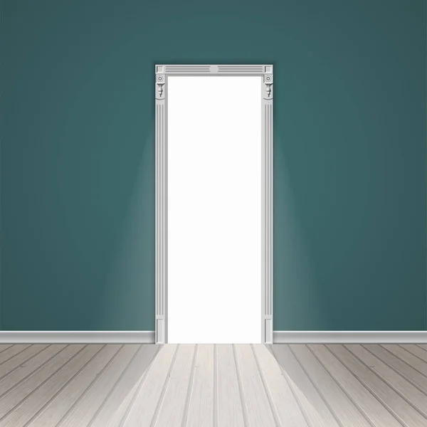 Tomma rum genom den öppna dörren — Stock vektor