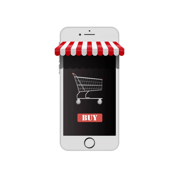Loja online em Smart Phone — Vetor de Stock