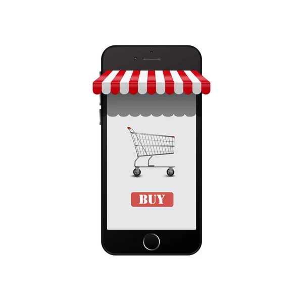 Loja online em Smart Phone — Vetor de Stock