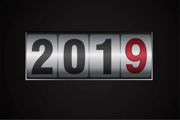 2019 2018 スイッチングを示す新年機械カウンター — ストックベクタ
