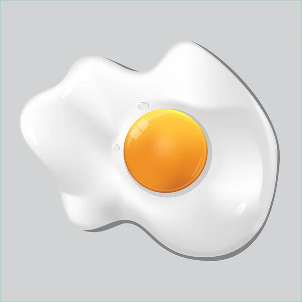 Fried egg isolated realistic — Stock Vector