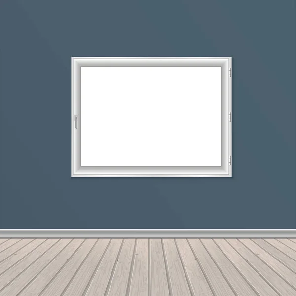 Wall window and wooden floor — Stock Vector