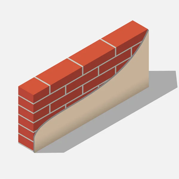 Rode bakstenen muur — Stockvector