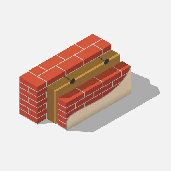 建物のレンガ壁の層 — ストックベクタ