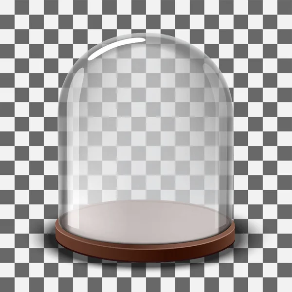 Kuppelvektor Werbung Präsentationsdesign Glaselement Leere Glaskristallkuppel Vorlagen Attrappe Isolierte Transparente — Stockvektor