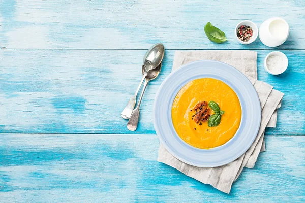 Sopa de calabaza y zanahoria — Foto de Stock