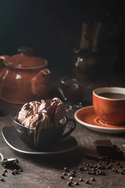 Chocolate coffee ice cream — Stock Photo, Image