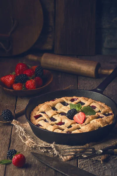 Hagyományos berry pie — Stock Fotó