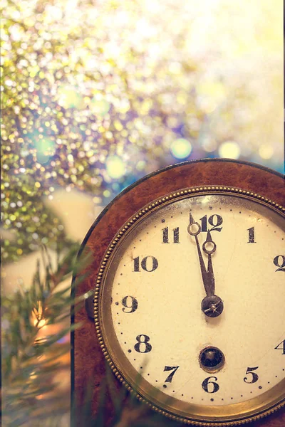 Christmas clock z Świąteczna Dekoracja — Zdjęcie stockowe