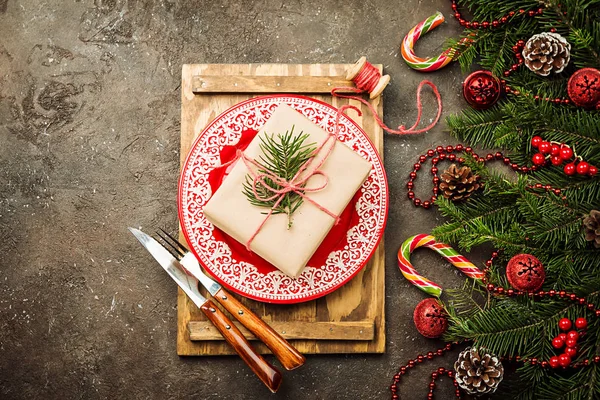 Christmas table setting — Stock Photo, Image