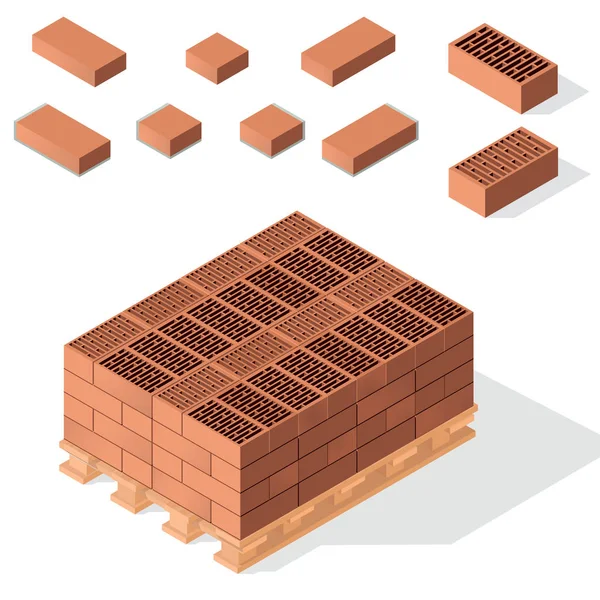 Bricks on pallet — Stock Vector