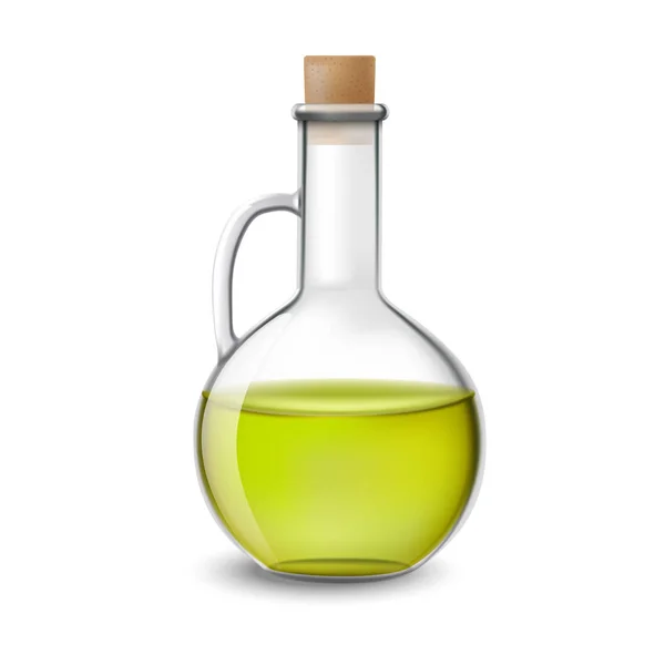 Glassflaske med olivenolje – stockvektor