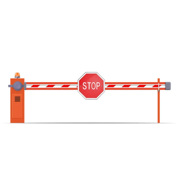 Barrier with stop sign — Stock Vector