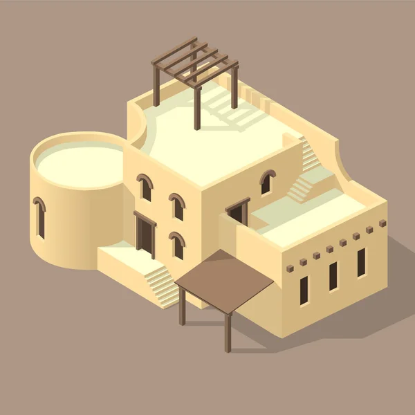 Ισομετρικό αραβικό σπίτι — Διανυσματικό Αρχείο