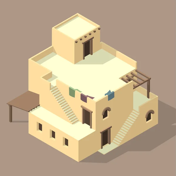 Izometrický arabský dům — Stockový vektor
