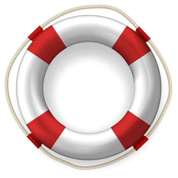 Life buoy with red stripes. — Stock Vector