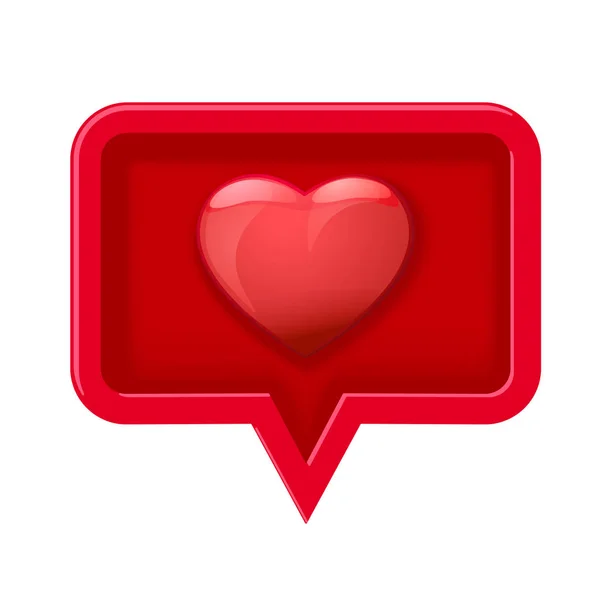 3D icon speech bubble with heart — Stock Vector