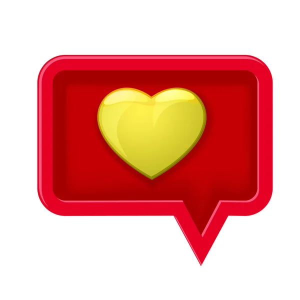 3D icon speech bubble with heart — Stock Vector