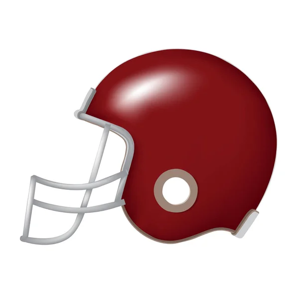 Vista laterale del casco da calcio rosso — Vettoriale Stock