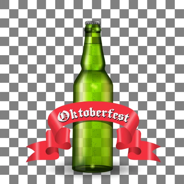 Sjabloon van groene bier fles — Stockvector