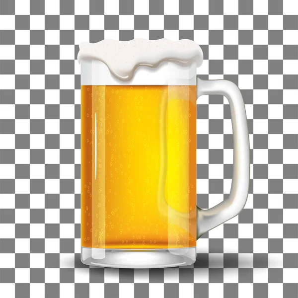 Verre avec éclaboussures modèle de bière — Image vectorielle