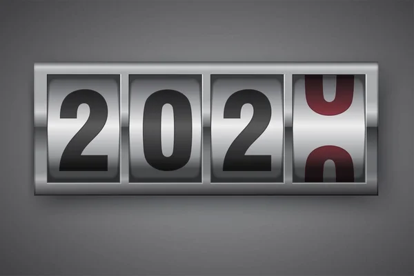 Mekanik sayaç gösteren 2020 — Stok Vektör