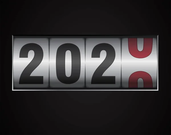 Mekanik sayaç gösteren 2020 — Stok Vektör