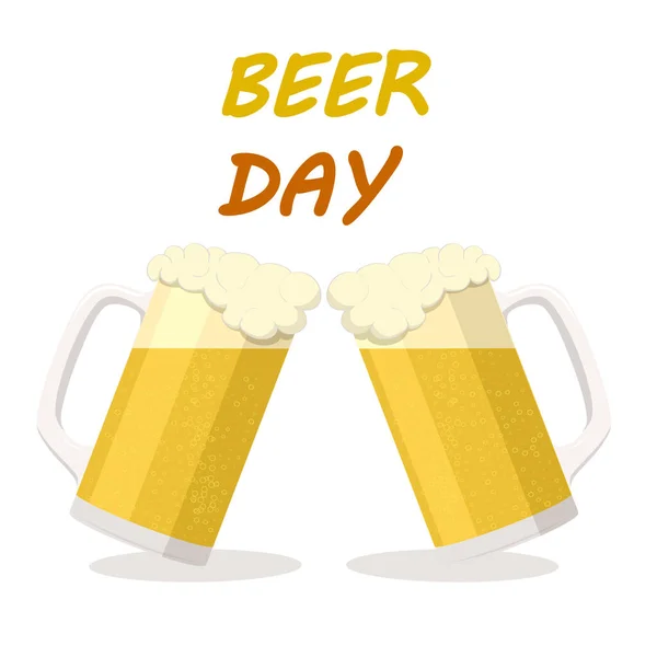 Male di due bicchieri di birra leggera — Vettoriale Stock