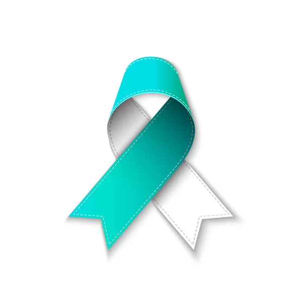 Symbol för livmoderhalscancer teal och — Stock vektor