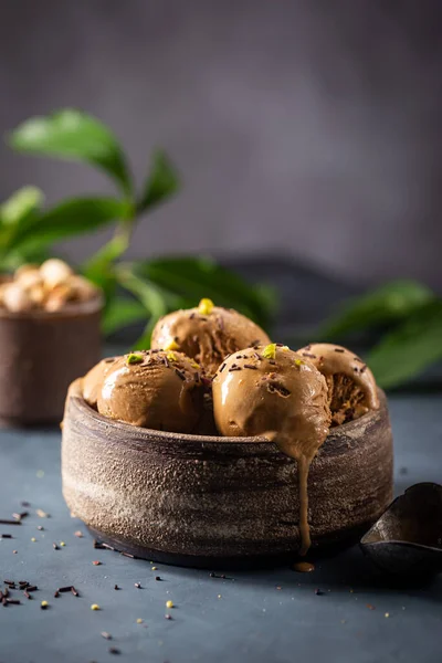 Gelato al caffè o al cioccolato — Foto Stock