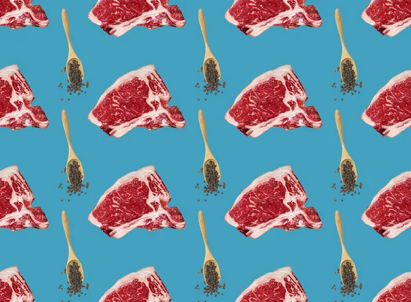 Hovězí steaky a T-bone maso — Stock fotografie