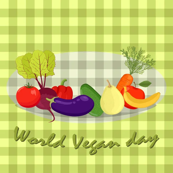 Giornata Mondiale Vegetariana stile cartone animato — Vettoriale Stock