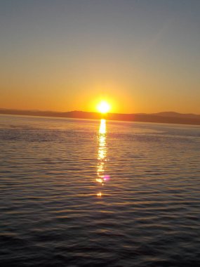 Eceabat pier gündoğumu, Çanakkale, Türkiye