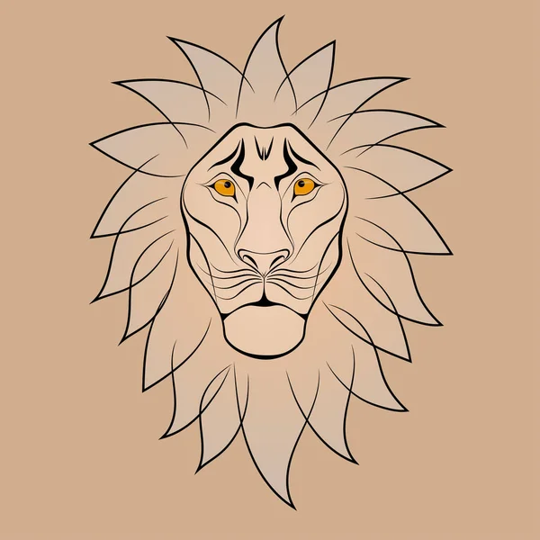 Regarde Lion Tête Lion Sage Illustration Vectorielle — Image vectorielle