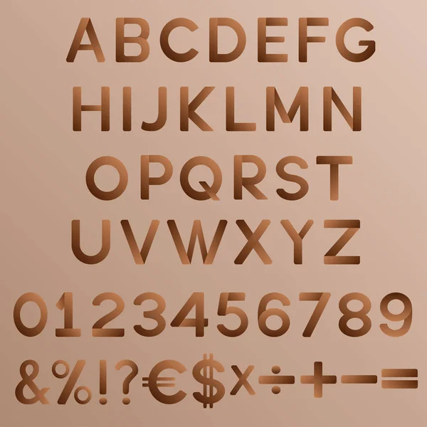 Alfabeto moderno criativo, números e símbolos . —  Vetores de Stock