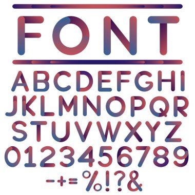 alfabe, sayılar ve simgeler.