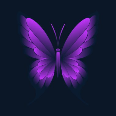 Dekorasyon ve tasarım için gerçekçi menekşe kelebeği. 