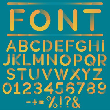 Birim stili alfabe yazı tipi, sayılar ve semboller.