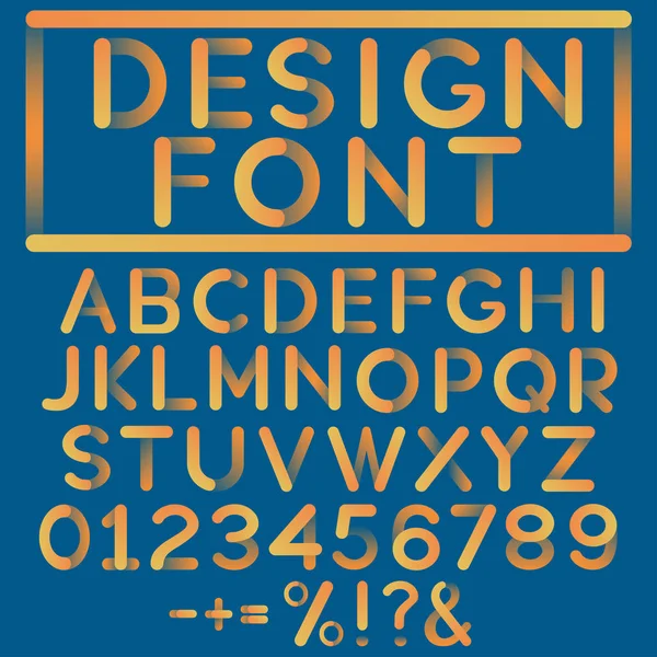 Estilo de volume alfabeto fonte, números e símbolos . —  Vetores de Stock