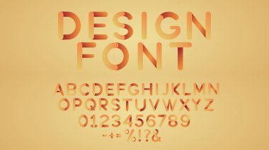 Yaratıcı tasarım alfabe, sayılar ve semboller. Kurumsal kimlik amblemi, etiket veya simge için soyut vektör elemanları. Vektör Illustration