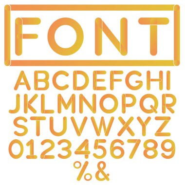 Yaratıcı tasarım alfabe, sayılar ve semboller. 